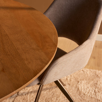 Dining Table – Mango Wood, Natural Finish, Slat Look – Solana | Starfurn
