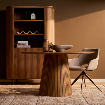 Dining Table – Mango Wood, Natural Finish, Slat Look – Solana | Starfurn