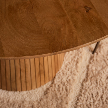 Dining Table – Mango Wood, Natural Finish, Slat Look – Solana | Starfurn