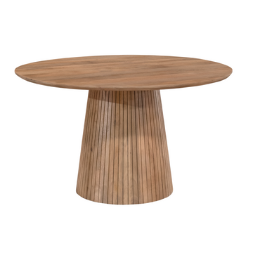 Dining Table – Mango Wood, Natural Finish, Slat Look – Solana | Starfurn