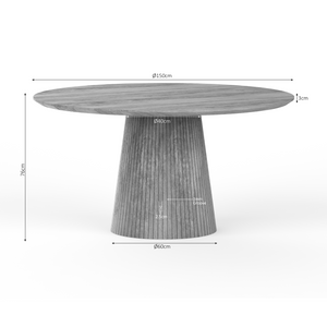 Dining Table – Mango Wood, Natural Finish, Slat Look – Solana | Starfurn
