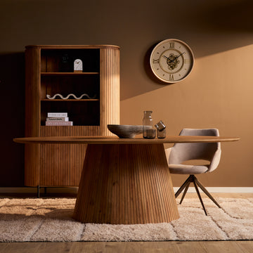 Esszimmertisch – Ovales Design, Naturfarbe, Mangoholz – Solana | Starfurn
