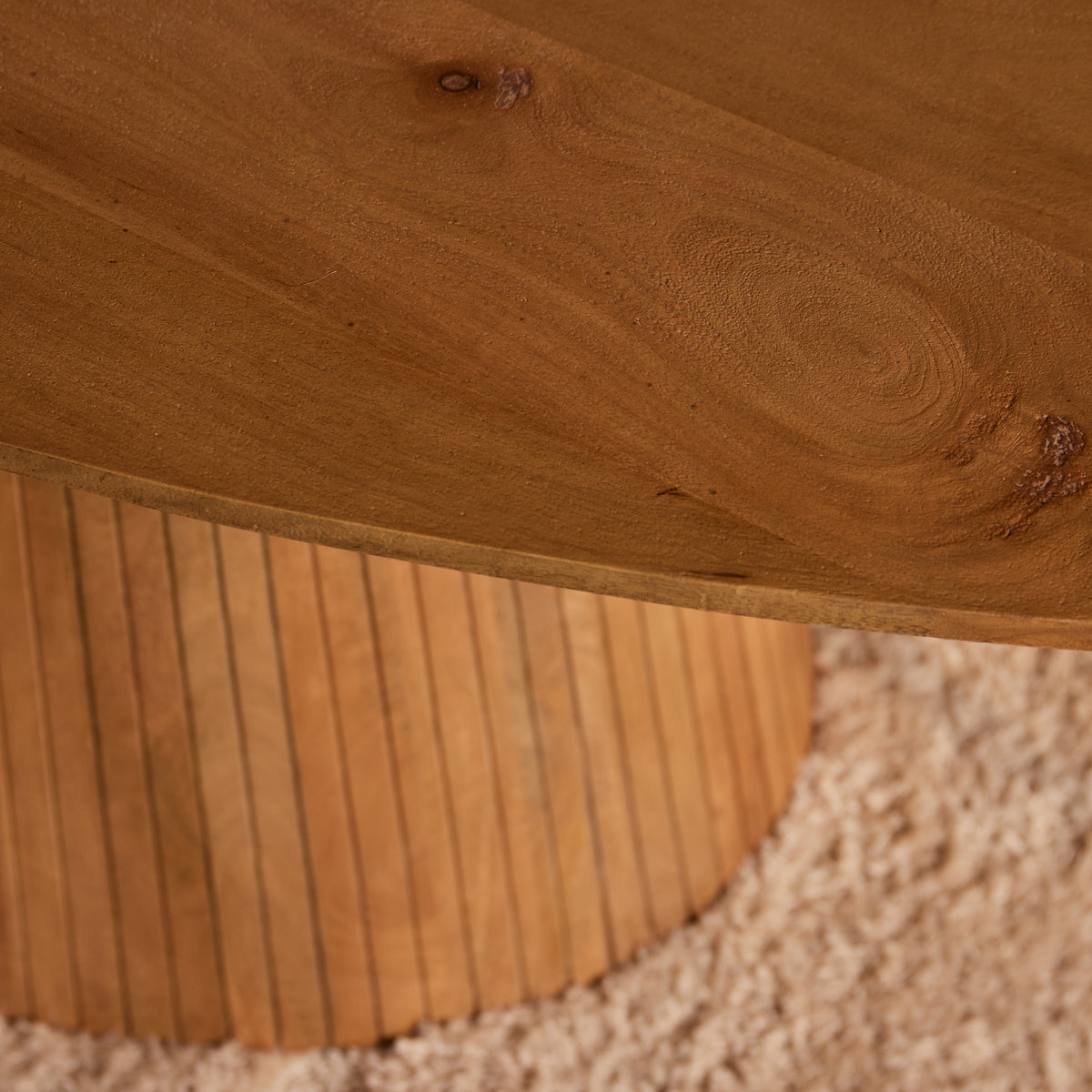 Dining Table – Oval Design, Natural Color, Mango Wood – Solana | Starfurn