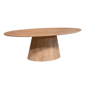 Esszimmertisch – Ovales Design, Naturfarbe, Mangoholz – Solana | Starfurn
