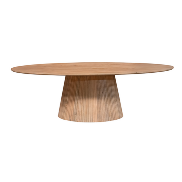 Esszimmertisch – Mangoholz Tischplatte, Massivholzgestell, Ovale Form – Solana | Starfurn