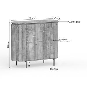 Sideboard – Mangoholz, Lamellenfront, Naturfarbe – Solana | Starfurn
