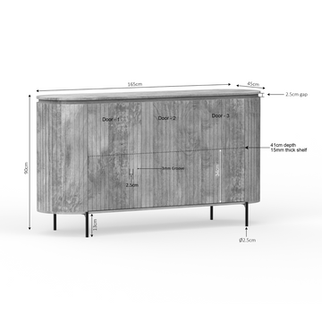Sideboard – Mangoholz, Lattenfront, Naturfarbe – Solana | Starfurn