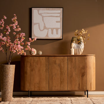 Sideboard – Mangoholz, Lattenfront, Naturfarbe – Solana | Starfurn