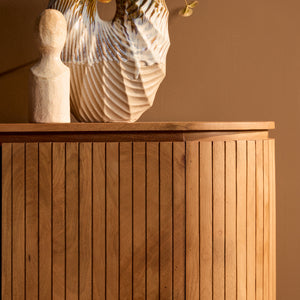 Sideboard - Mango wood, slatted front, natural color - Solana | Starfurn