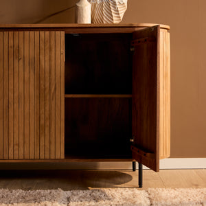 Sideboard - Mango wood, slatted front, natural color - Solana | Starfurn