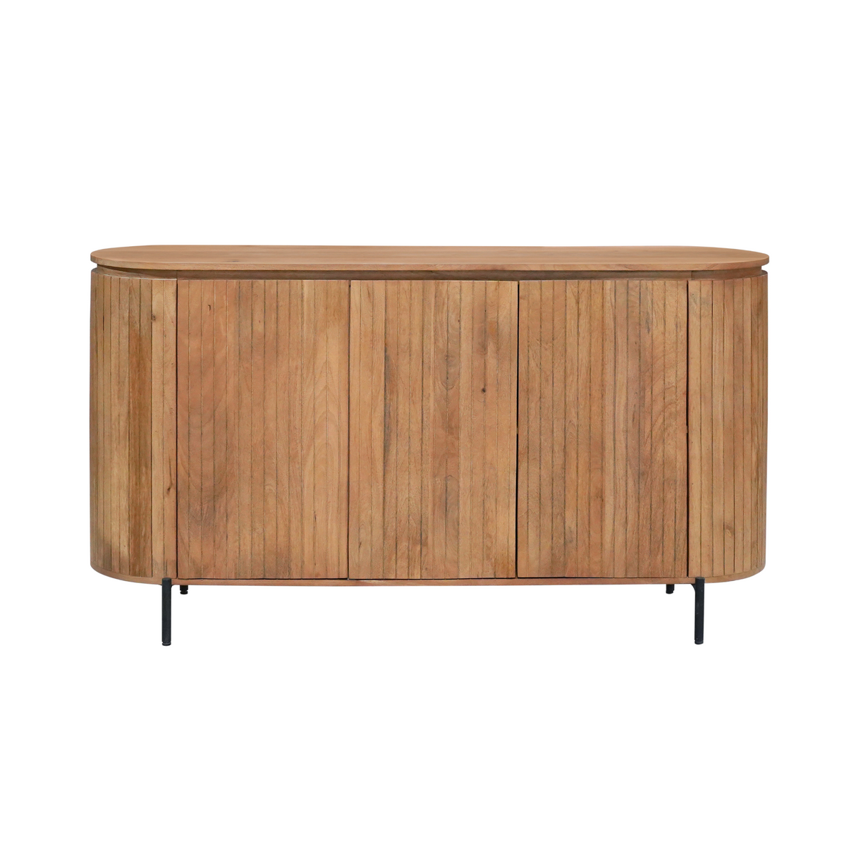 Sideboard - Mango wood, slatted front, natural color - Solana | Starfurn