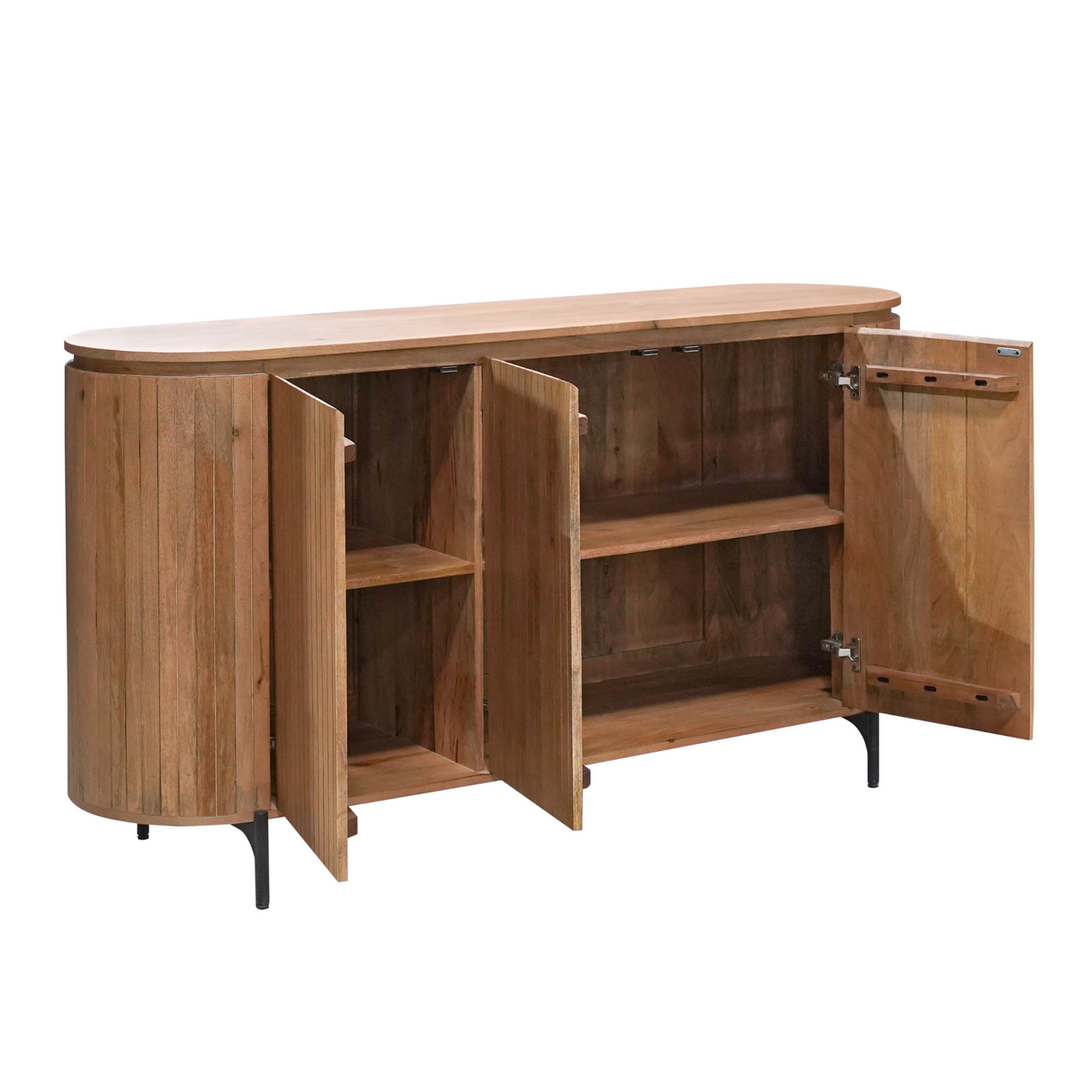 Sideboard - Mango wood, slatted front, natural color - Solana | Starfurn