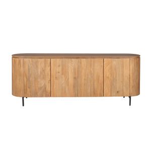 Sideboard – Mango wood, slatted pattern, metal frame – Solana | Starfurn