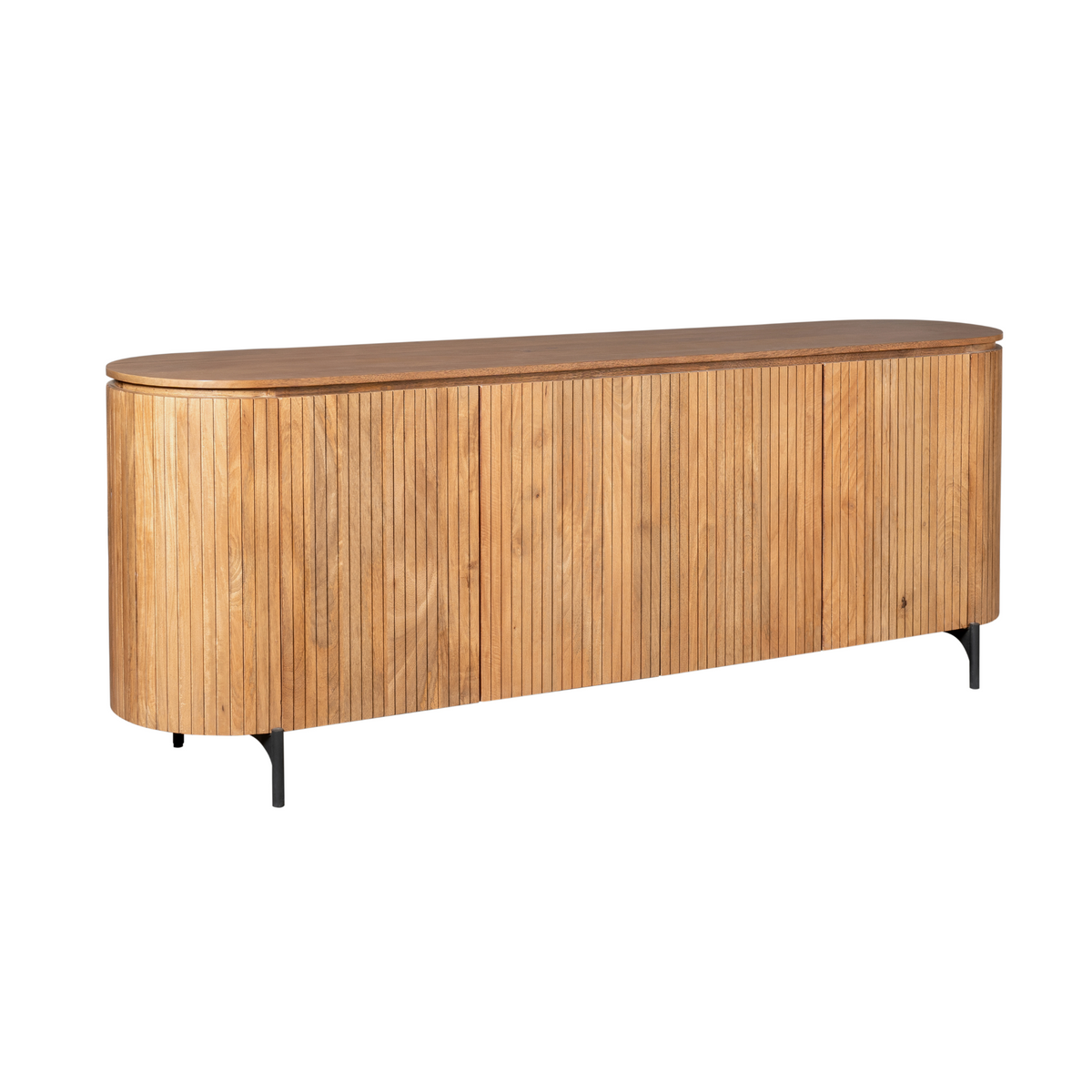 Sideboard – Mango wood, slatted pattern, metal frame – Solana | Starfurn