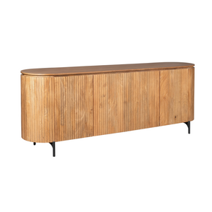 Sideboard – Mango wood, slatted pattern, metal frame – Solana | Starfurn