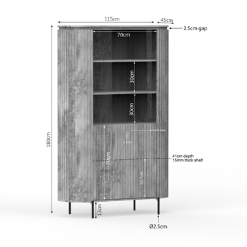Wandschrank – Natürliche Oberfläche, Mangoholz Material, Modernes Design - Solana | Starfurn