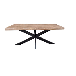 Dining Table – Solid Mango Wood, Metal Frame, Natural Live Edge – Boston | Starfurn
