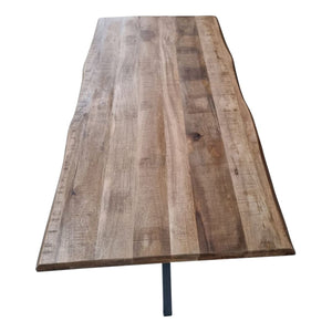 Dining Table – Solid Mango Wood, Metal Frame, Natural Live Edge – Boston | Starfurn