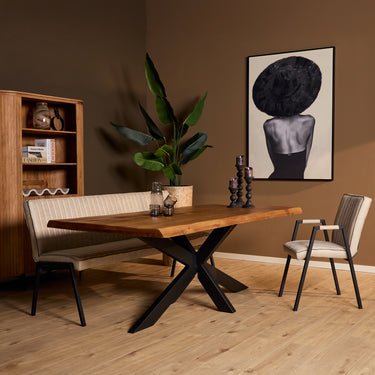 Dining Table – Mango Wood, Metal, Matte Lacquered Surface – Boston | Starfurn