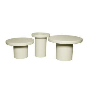 Couchtisch - Mangoholz Sand, Runde Form, Vielseitiges Design, 70 cm – Maya | Starfurn