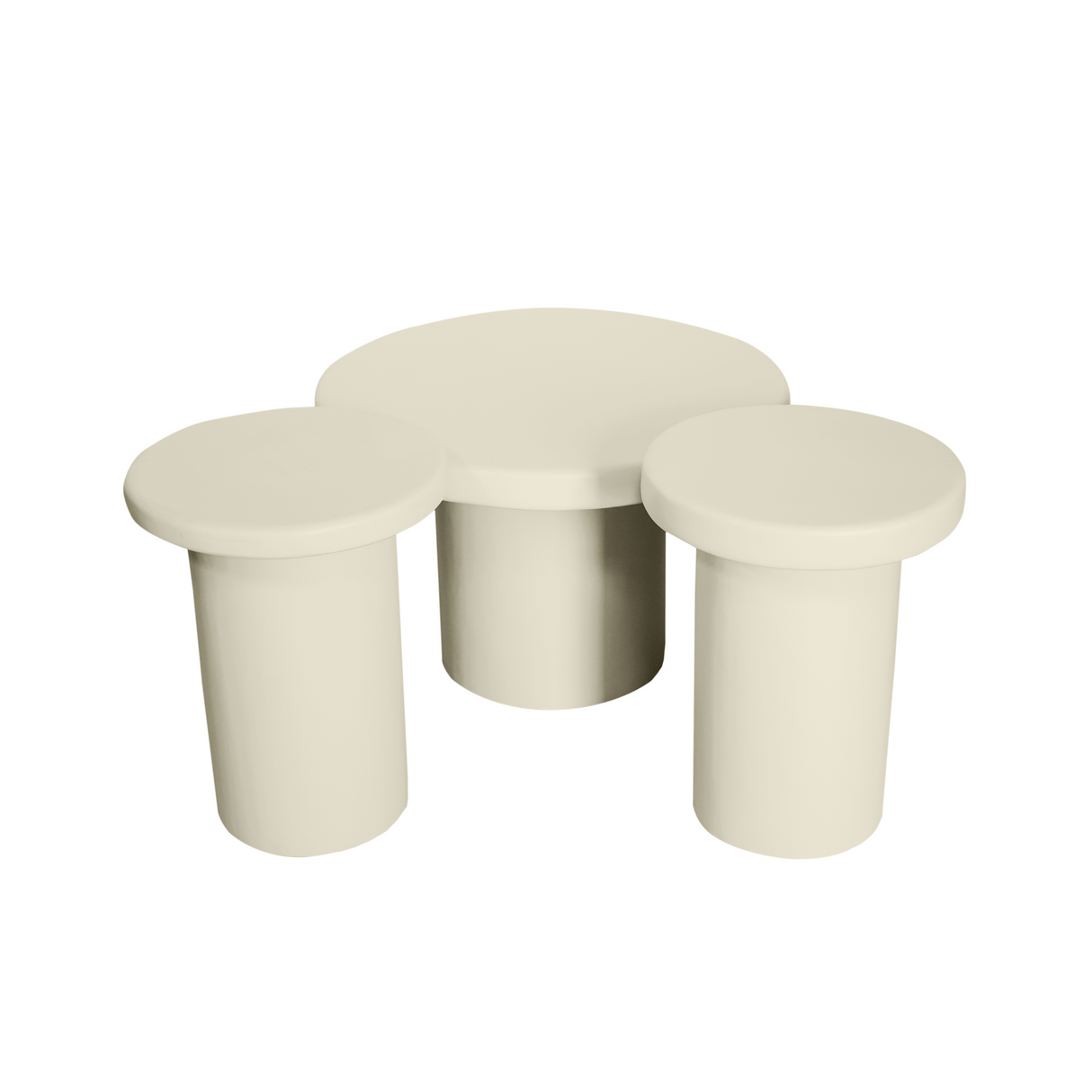 Couchtisch - Mangoholz Sand, Runde Form, Vielseitiges Design, 70 cm – Maya | Starfurn