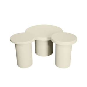 Couchtisch - Mangoholz Sand, Runde Form, Vielseitiges Design, 70 cm – Maya | Starfurn