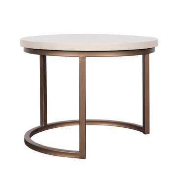 Coffee Table – Mango Wood Material, Bronze-colored Steel Legs, Round Design 3-piece Set – Madison | Starfurn
