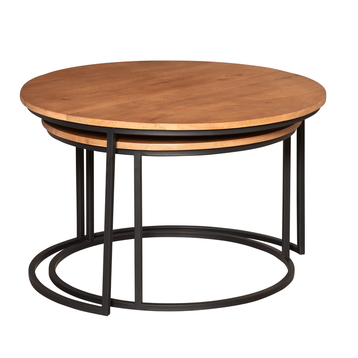Couchtisch – Mangoholz, Metallgestell, 2er-Set – Madison | Starfurn