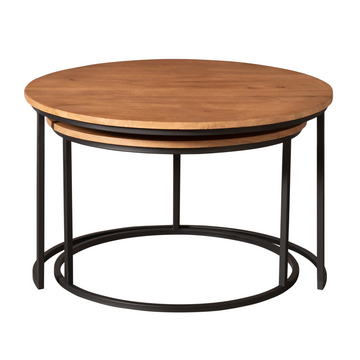 Couchtisch – Mangoholz, Metallgestell, 2er-Set – Madison | Starfurn