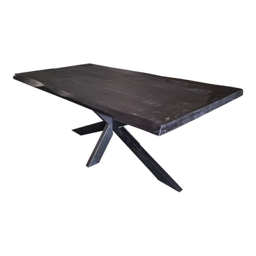 Dining Table – Live Edge Design, Mango Wood, Metal Frame – Boston | Starfurn