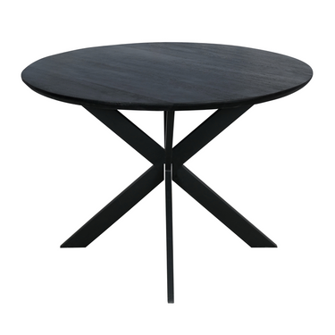 Dining Table – Oak, Black Color, Round Shape – Ferris | Starfurn