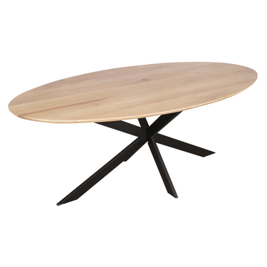 Dining Table – Solid European Oak, sturdy tabletop, steel frame, FSC-certified – Ferris | Starfurn