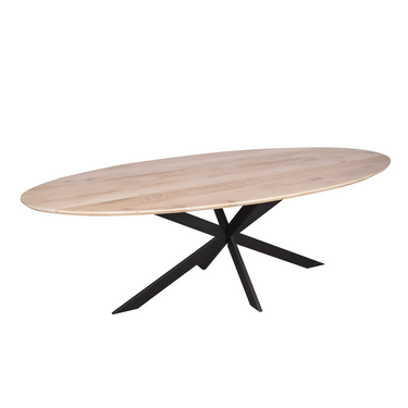 Dining Table – Solid European Oak, sturdy tabletop, steel frame, FSC-certified – Ferris | Starfurn