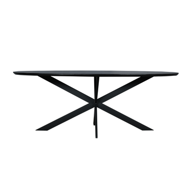 Dining Table – FSC-certified European Oak, Beveled Edge, Steel Frame – Ferris | Starfurn