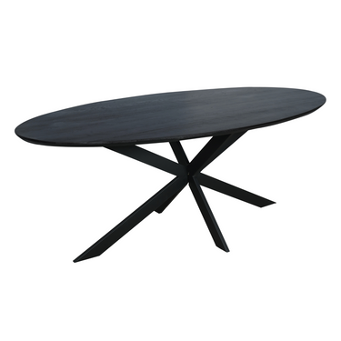 Dining Table – FSC-certified European Oak, Beveled Edge, Steel Frame – Ferris | Starfurn