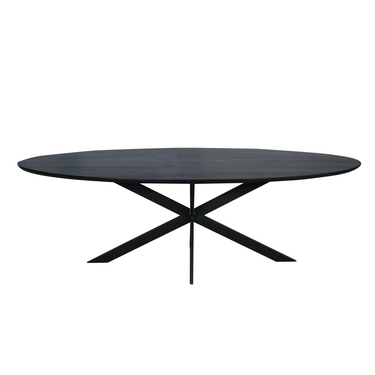 Dining Table – FSC-certified European Oak, Beveled Edge, Steel Frame – Ferris | Starfurn