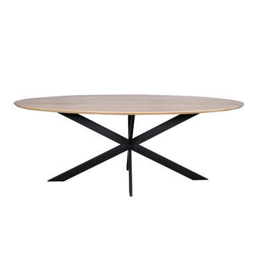 Dining Table – Natural Surface, Oak Wood Material, Oval Design – Ferris | Starfurn
