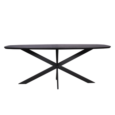 Dining Table – Oak Wood Material, Steel Frame, Danish Oval Design – Ferris | Starfurn