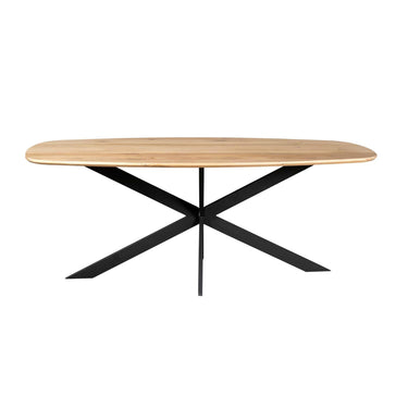 Dining Table – Danish-oval shape, FSC-certified European oak top, Beveled edge – Ferris | Starfurn