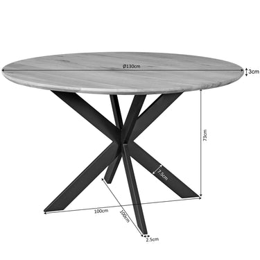 Dining Table – FSC-certified European oak top, Beveled edge, Steel frame – Ferris | Starfurn
