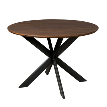 Esszimmertisch - Eiche Braun, Metallgestell, Runde Form, 150 cm – Ferris | Starfurn