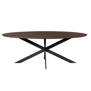 Dining table – oval, oak, steel frame – Ferris | Starfurn