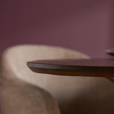 Dining table - Oak tabletop, metal frame, oval shape – Ferris | Starfurn