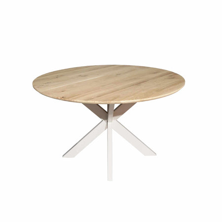 Esszimmertisch - Eiche Natur, Metallgestell Sand, Runde Form, 130 cm – Ferris | Starfurn image