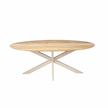 Dining Table – Oval Design, Natural Color, Oak Wood – Ferris | Starfurn