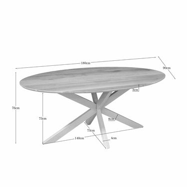 Dining Table – Oval Design, Natural Color, Oak Wood – Ferris | Starfurn