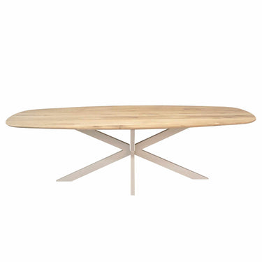 Dining Table – Danish Oval, Oak, Steel Frame – Ferris | Starfurn
