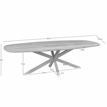 Dining Table – Danish Oval, Oak, Steel Frame – Ferris | Starfurn