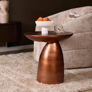 Side Table – Aluminum, Copper-Gold Finish, Modern Design – Jarah | Starfurn