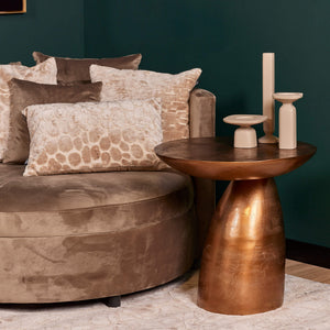 Side Table – Aluminum, Copper-Gold Finish, Modern Design – Jarah | Starfurn
